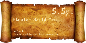 Stebler Szilárd névjegykártya