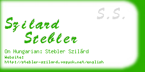 szilard stebler business card